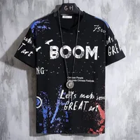 2021 Hommes T-shirt Hip HOP Boom imprimé Summer Col O-Cou Homme Casual Tshirt Oversize Rock Hip-Hop Hot Style Plus Taille 3XL 210319
