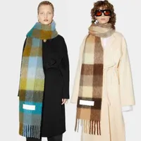 2022 fashion Europe latest autumn and winter multi color thickened Plaid women&#039;s scarf AC with extended Plaid shawl couple warm scarf G0922