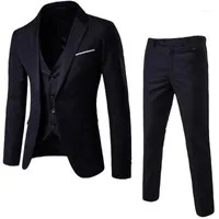 Luxus Männer Hochzeitsanzug Männliche Blazer Slim Fit Anzüge für 3-teilige Blazer Business Party Jacke Weste Hosen11