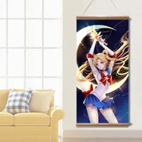 HotSale Runway Japanska Anime Sailor Moon Poster Dekoration Kanfastryck Bläddra Målning Väggkonst Heminredning Bild för vardagsrum med ram