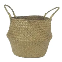 Opslagmanden Seastras Wickerwork Basket Rotan Opvouwbare Opknoping Bloem Pot Planter Geweven Vuile Wasserij Home