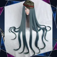 Party Masks Danganronpa V3 Killing Harmony Korekiyo Shinguji Cosplay Long Seaweed Grön värmebeständigt syntetiskt hår + gratis perukock