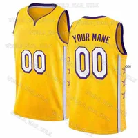 Custom Diy Mäns Design Los Angeles Basketball Jersey Sports Tröjor Personifierad Stitched Letters Team Namn och Nummer Uniform Tank Top