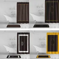 バスルームノンスリップマット厚い防水シャワーカーテンリビングルーム耐久性のある玄関マットレタープリントバスカーテン