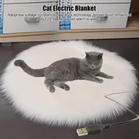 Alfombras pequeña mascota gato felpa calentamiento almohadilla eléctrica manta constante temperatura impermeable anti-rastrero invierno calentador caliente alfombra