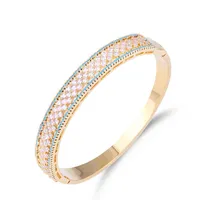 Armreifen 2021 Ankunft elegant klassische Kristallmanschette Armbänder für Frauen Gold Farbe Einfache weibliche Öffnung Armreifen Hochzeitszierzierschmuck