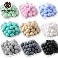 Let's Make 100pcs Perle Silicone Beads 15mm Baby Teether Round Food Grade DIY BPA Free 220222