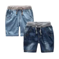 Calça jeans dos homens meninos shorts de verão crianças cowboy algodão calças curtas 2021 casuais calças de bebê 2-14 anos crianças roupas