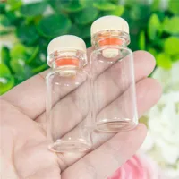 7 ml heldere glazen injectieflacons met houtkap stopper geschenk flessen potten decoratie ambachtelijke bruiloft DIY 100pcshigh aantal