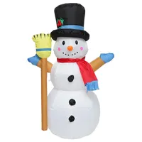 크리스마스 장식 1.2m 눈사람 다채로운 회전 Led 조명 풍선 모델 인형 빗자루 장식 팬 미국 플러그