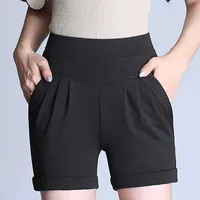 Женские шорты Harlan Solid Color Plus Размер негабаритный черная мода Zevity Basic Высокая талия летние повседневные велосипедные одежды 2021