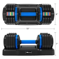 Adjustable Dumbbells 55lb Single with Anti-Slip Handle Fast Adjust Weight by Turning Handle Tray Exercise Home Fitness Dumbbell USA Stocka53