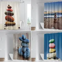 Douchegordijnen stenen gordijn vloermat badkamer decoratie polyester wasbaar toilet Cortina de la Ducha Baño
