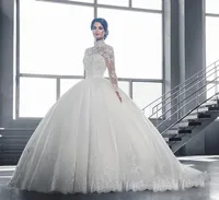 Casual Dresses Vestidos de Novia 2021 Vintage Spitzekleid für Hochzeit Langärmeln Appliques Casamento Prinzessin Brautkleider Robe Mariage