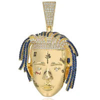 Rapero personalizado Collar colgante de los hombres con hielo, cadenas de cadenas Hip Hop / Punk Silver y Gold Color Charms Regalos de joyería 632 Q2