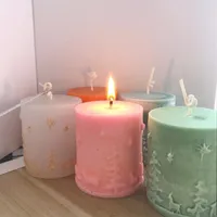 Velas 3D Árbol de Navidad Ciervo Torta Moldes de vela Molde de jabón de silicona para tortas Herramientas Decoración Inicio