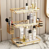 Storage Boxes & Bins Nordic Bathroom Rack Holder Multi-layer Lipstick Makeup Organizer Household Large Capacity Desktop Cosmetic Tray Shelve