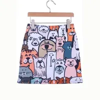 Summer Cute Dog Printed Skirt Women&#039;s A- Line Fashion Ins Slim Faldas Largas Mujer s XS-2XL P373 210527