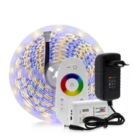 LED Strip 5050 RGB / RGBW /RGBWW DC12V 5M 300LEDs Flexible LED Light Set+ RF 2.4G Touch Remote Control + Power Adapter