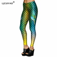Женские леггинсы ljcuiyao красочные рыбные шкалы 3D Digital Print Leggins Fitness Levgt