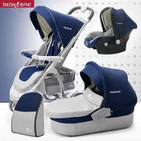 Teknum 4 in 1 Baby Stroller Luxury HighLandscape 3 In 1 Lightweight Newborn Pram With Car Seat Send Mummy Bag