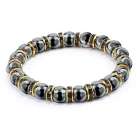 Strands mode strass coloré hématite pierre naturelle perlée de juive hip-hop perles de hop blance bracelets bijoux pour hommes femmes cadeau