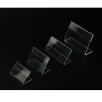 1.3mm T Clear Plastic Bureau Teken Prijs Tag Display Papieren Kaart Houders Acryl Label Houder Stand Frame 50 Stks