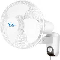Простые домашние домохозяйственные вентиляторы для бытовой настенной среды 16 дюймов регулируемые наклон, 90 градусов, 3 настройки скорости, 1 пакет, WHITE572C