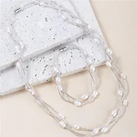 Oorbellen ketting yeyulin echte parel sieraden sets voor vrouwen multi-layer bedelarmband bruiloft verjaardagscadeau