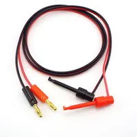 1 Çift 1 M 4mm Muz Fiş Konnektörleri Kanca Klip Adaptörü Elektrikli Kablo Altın Multimetre Testi için Kaplama Tel Kırmızı Siyah