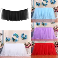 100CM Table Skirt Cover Party decoration Baby Shower Tableware Birthday Wedding Festive Ornaments Home Desk Decor Cloth tulle tutu Supplies