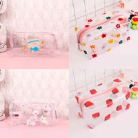 Evening bag Purdored 1 Pc Girl Clear Cosmetic Bag Pvc Transparent Make Up Task For Women Waterproof Rits Beauty Case Travel Toilets 1027