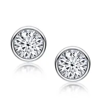 LESF 925 Silver White Yellow Color Stud Earrings Luxury Sona Diamond Design Ear Buckle Women Jewelry 211009