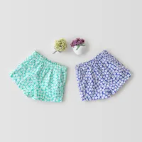 ZhBB Ins Korean Baby Girls Floral Shorts Nyfödda Sommarkläder för 0-2T
