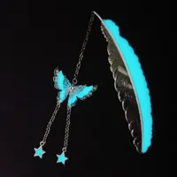 Leuchtende Feder Lesezeichen Kreative Schmetterling Meteor Dusche Lesezeichen Metal Star Seltsames Handwerk Geschenk