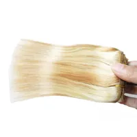 P27 613 bleach blonde grade 6a+ unprocessed virgin brazilian hair straight remy human hair weaves 1PCS LOT,Double drawn,No shedding Bxdpi