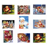 5D DIY Christmas Full Drill Rhinestone Diamond Painting Kits Cross Stitch Santa Claus Snowman Home Decor FY3209