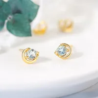 Stud Lamoon S925 Silver Earring voor vrouwen Moon Star Earbrings Natural Stone Topaz 14k Gold Poled Fine Jewelry Korea Style EI157