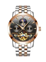Armbanduhren Binkada Automatische mechanische Männer Uhren Top Marke Mode Leuchtende wasserdichte Mondphase Edelstahl Armbanduhr