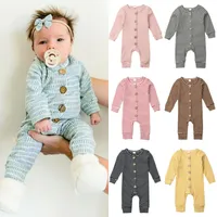 Baby jumpsuit Girls Boys Striped Rompers onesies Infant Stripe Jumpsuits Autumn Boutique Children Knitted Warm Outfits Kids Climbing Clothes