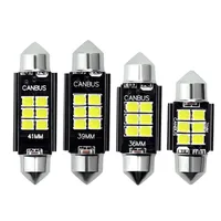 2x Festoon C5W C10W LED-lampa 3030 6SMD CANBUS ERROR FREE AUTO INTERIOR DOOM LAMP 31mm 36mm 39mm 41mm Licensplatta Lampa Vit