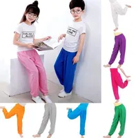 Pantaloni per bambini Solid Color Color Harem Pants Boys Girls Estate Casual Dance Yoga Long