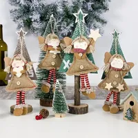 ペンダントドロップ飾りの飾りの飾りの天使の人形の装飾が長い脚の木の休日の装飾クリスマス