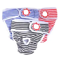 Vêtements pour chiens Pantalon physiologique Cute Stripe Stripe Couche Sanitaire Lavable lavable Sécurité lavable Shorts