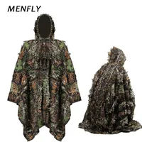 狩猟セットMenfly Camflage服屋外ウッドランドスーツリアルCS葉の葉の汚れ -  3Dバイオニックステレオ