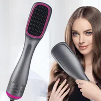 Escova de cabelo elétrico escova de secador 2 em 1 alisador de ar multifuncional enrolamento de ferro escova ferramentas de estilete