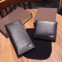 Men's Long Black Wallets Card Holders Business Short Fashion Purses designer Bags Cowhide Top Quality leather