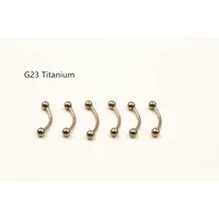 AMIGATINA 50pcs Shippment G23 Titanium Eyebrow Nipple/Ear BCR Body Piercing Ear Helix/Tragus/Cartilage Banana Bar 16G