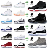Authentic 2022 Basketball Shoes 11 11s XI Mens Jumpman Women High Bred Cap And Gown Cool Grey Space Jam University Blue Sneakers Trainers
