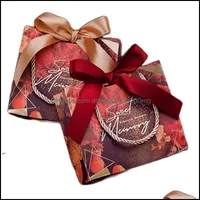 Presenthändelse Festliga tillbehör Hem GardenGift Wrap Mini Marmor med handtag Väskor Special för dig Retro Candy Box Julfödelsedagbröllop P